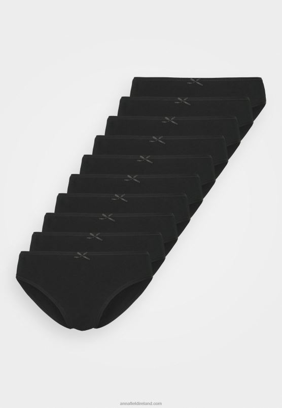 Z62T959 Women Anna Field Shannon 10 Pack Brief Briefs Black