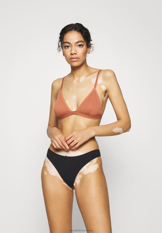 Z62T977 Women Anna Field Georgina 7Pp Thong Cotton Thong Black