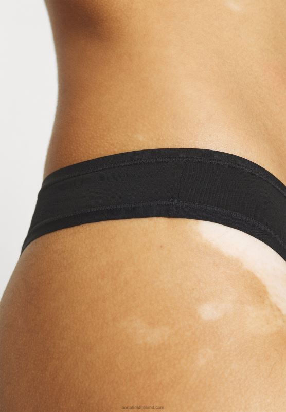 Z62T977 Women Anna Field Georgina 7Pp Thong Cotton Thong Black