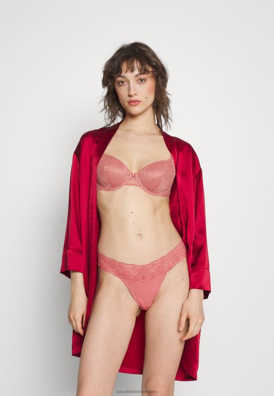 Z62T980 Women Anna Field 5 Pack Thong Pink/Black