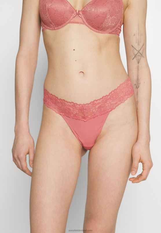 Z62T980 Women Anna Field 5 Pack Thong Pink/Black