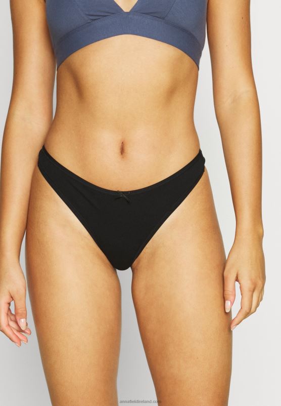 Z62T982 Women Anna Field 10 Pack Thong Black