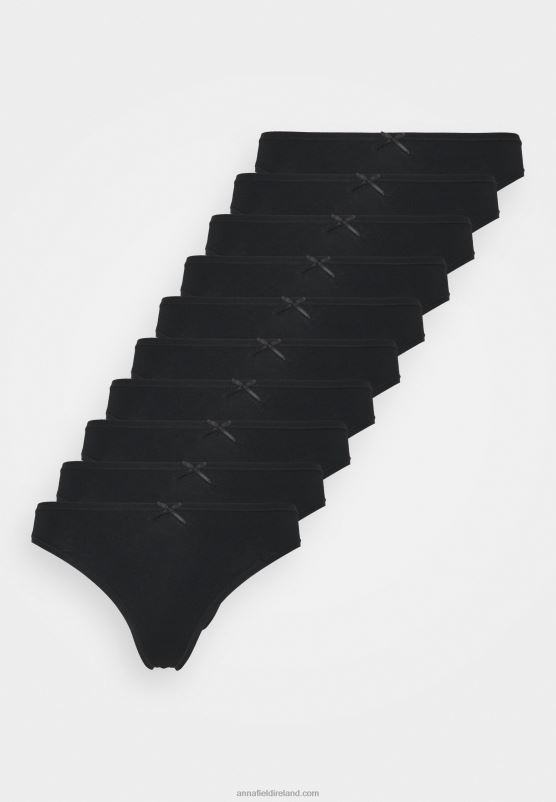 Z62T982 Women Anna Field 10 Pack Thong Black