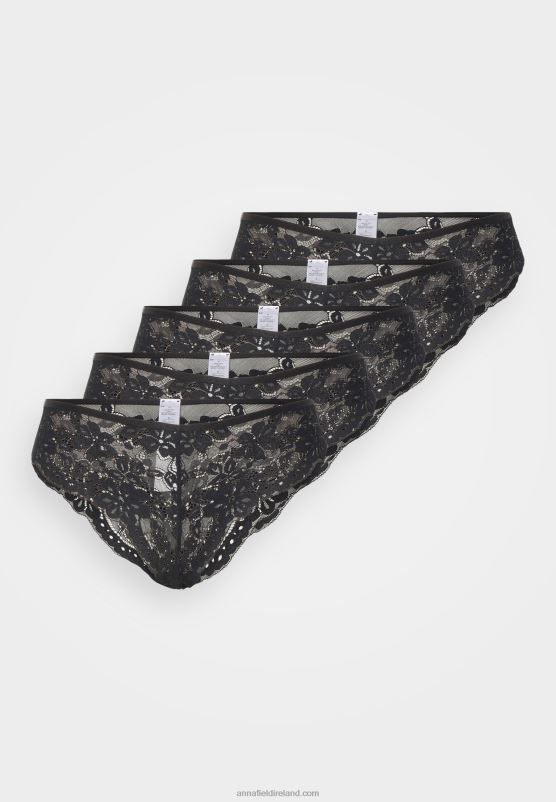 Z62T997 Women Anna Field 5 Pack Briefs Black