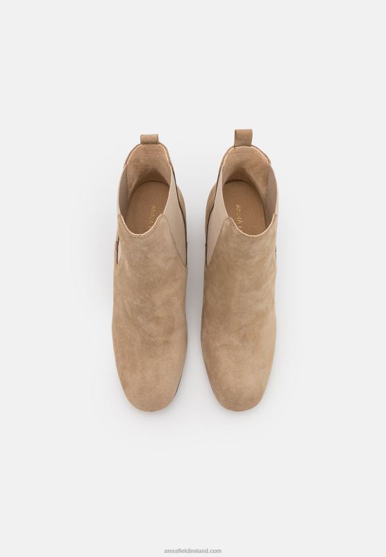 Z62T1893 Women Anna Field Leather Classic Ankle Boots Beige