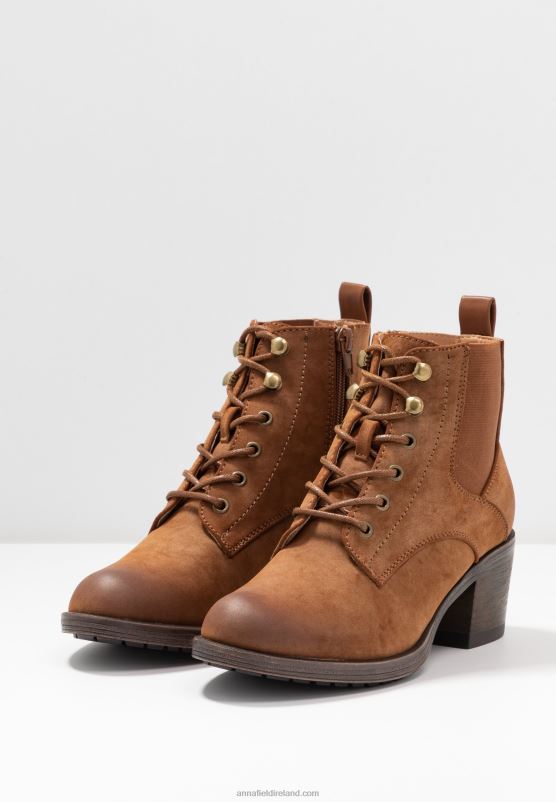 Z62T1914 Women Anna Field Ankle Boots Cognac