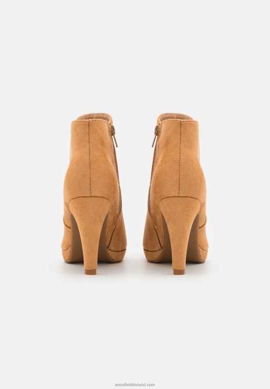Z62T1947 Women Anna Field High Heeled Ankle Boots Beige