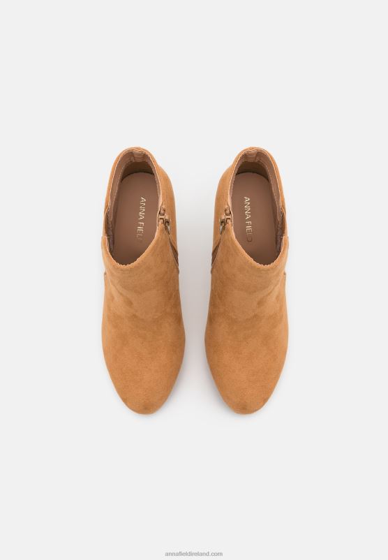 Z62T1947 Women Anna Field High Heeled Ankle Boots Beige