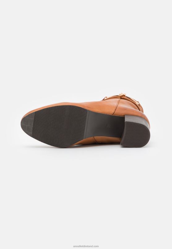 Z62T1957 Women Anna Field Leather Classic Ankle Boots Cognac