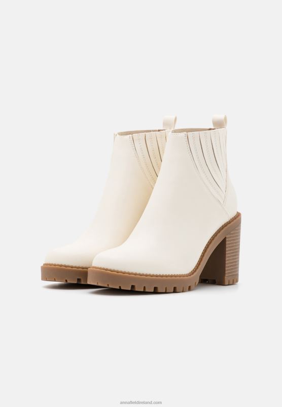 Z62T1960 Women Anna Field High Heeled Ankle Boots White