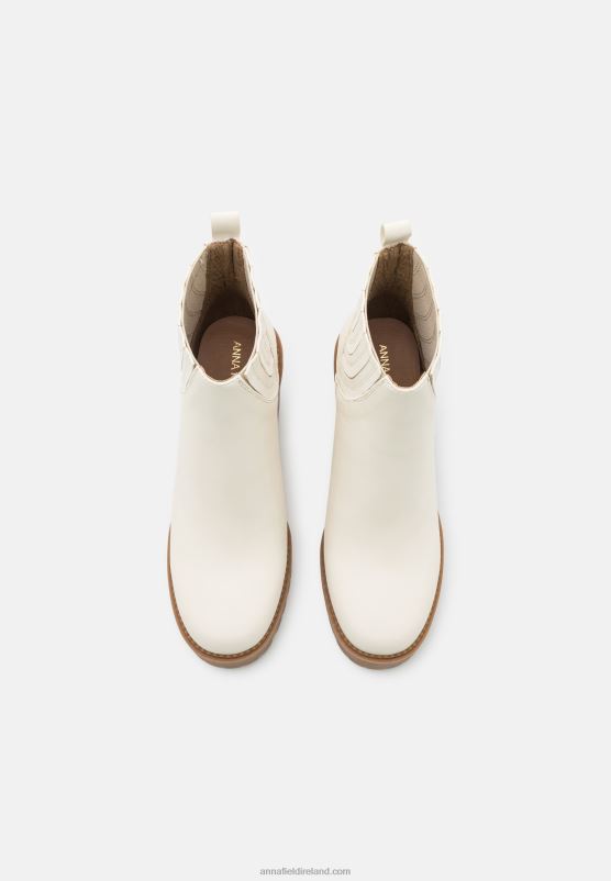 Z62T1960 Women Anna Field High Heeled Ankle Boots White