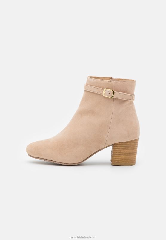 Z62T1962 Women Anna Field Leather Classic Ankle Boots Beige