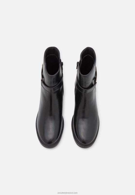 Z62T1963 Women Anna Field Leather Classic Ankle Boots Black