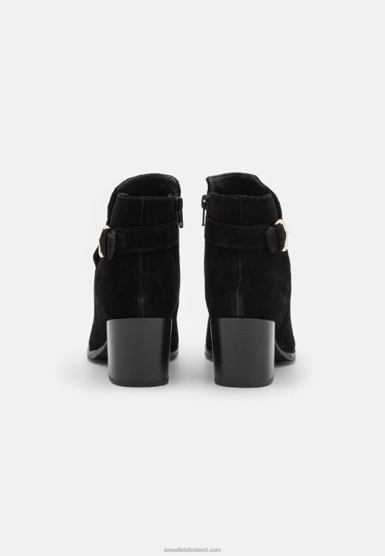 Z62T1964 Women Anna Field Leather Ankle Boots Black