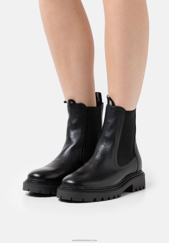 Z62T1971 Women Anna Field Leather Classic Ankle Boots Black