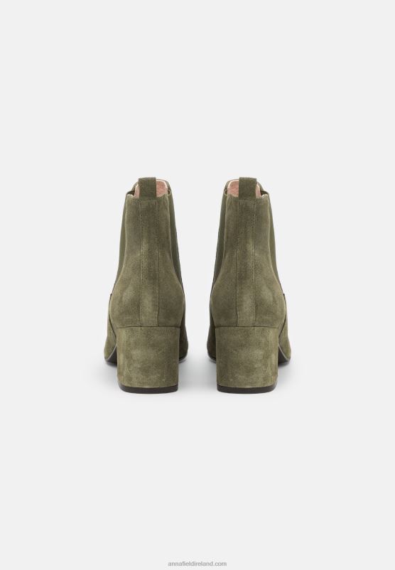 Z62T1977 Women Anna Field Leather Classic Ankle Boots Olive