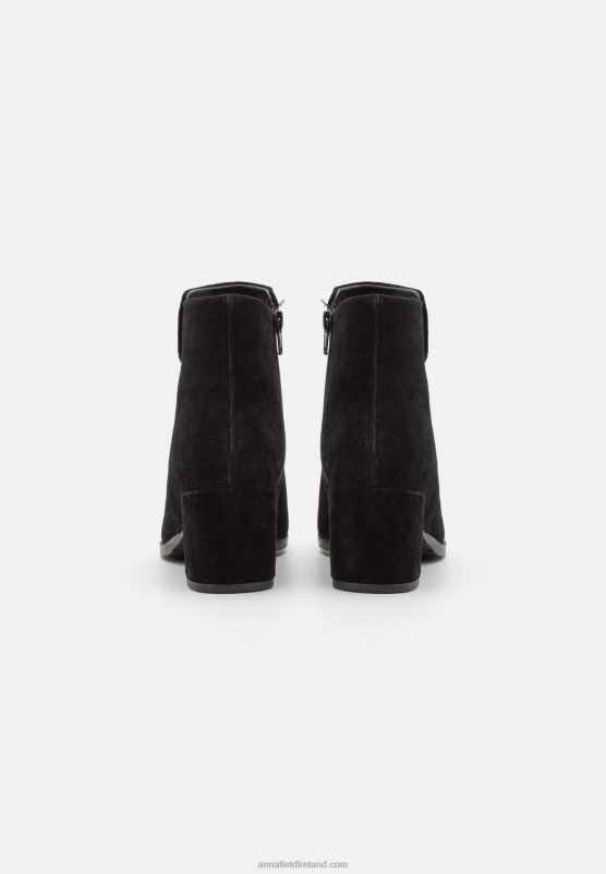 Z62T1978 Women Anna Field Leather Ankle Boots Black