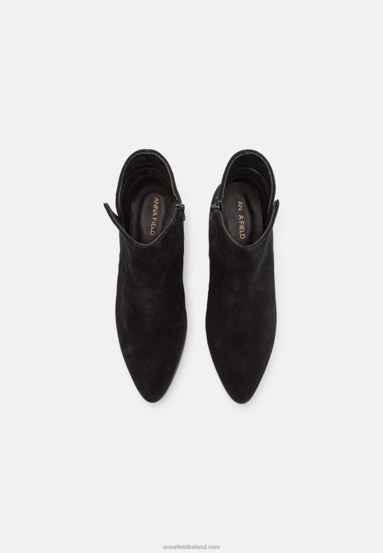 Z62T1978 Women Anna Field Leather Ankle Boots Black