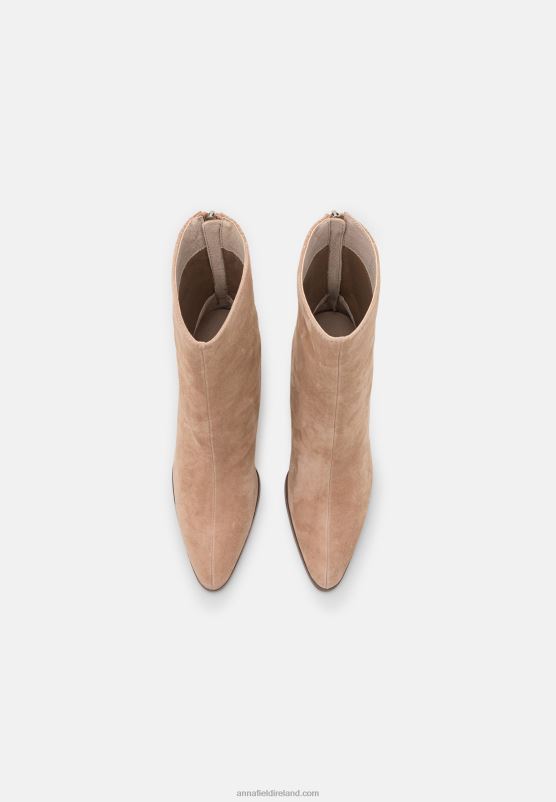 Z62T1986 Women Anna Field Leather Classic Ankle Boots Beige