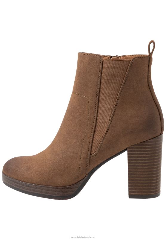 Z62T1991 Women Anna Field Ankle Boots Cognac