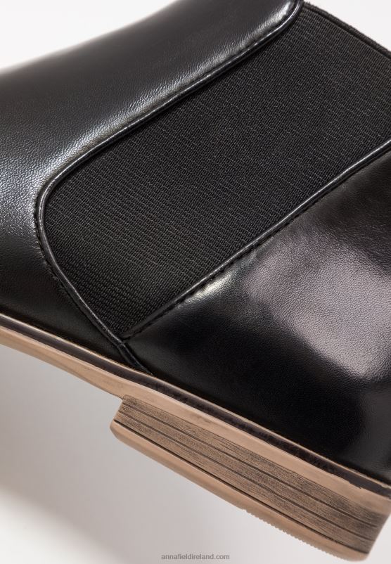 Z62T2002 Women Anna Field Leather Ankle Boots Black