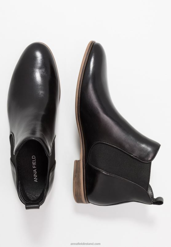 Z62T2002 Women Anna Field Leather Ankle Boots Black