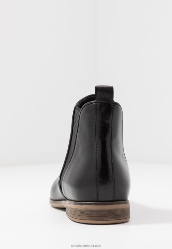 Z62T2002 Women Anna Field Leather Ankle Boots Black