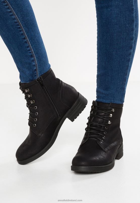 Z62T2012 Women Anna Field Winter Boot Lace-Up Ankle Boots Black