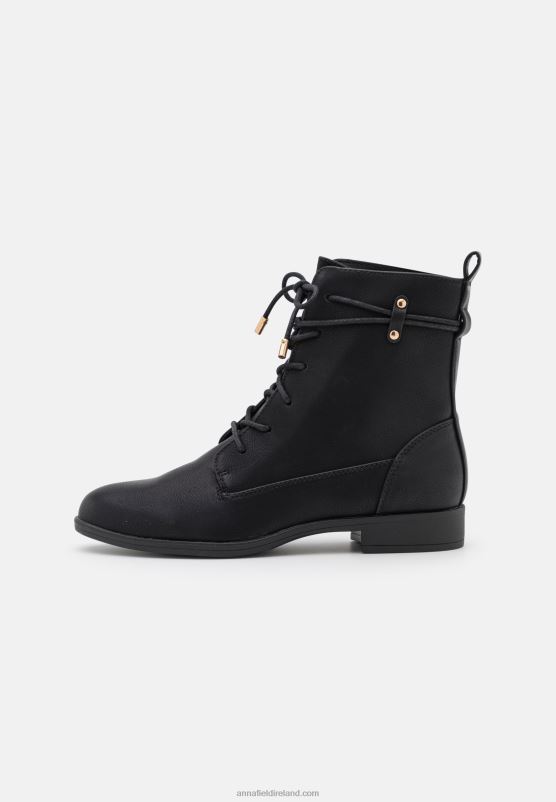 Z62T2016 Women Anna Field Lace-Up Ankle Boots Black