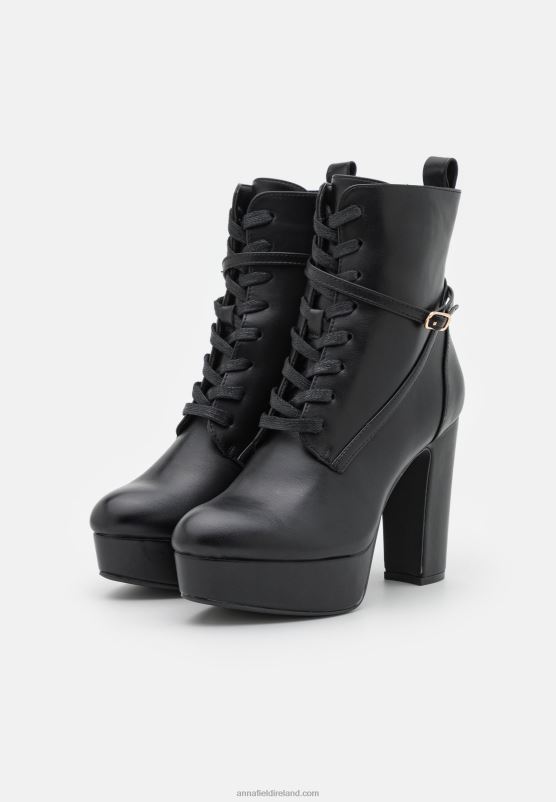 Z62T2020 Women Anna Field Lace-Up Ankle Boots Black