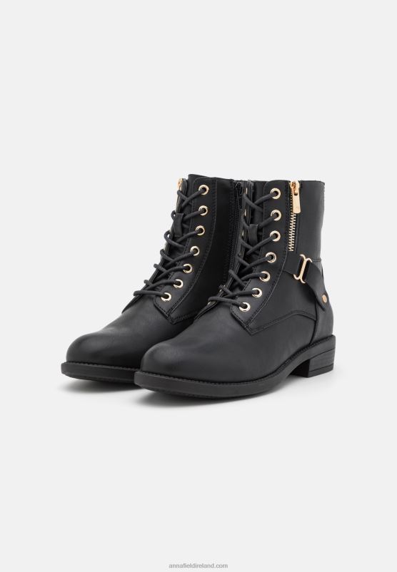 Z62T2025 Women Anna Field Lace-Up Ankle Boots Black