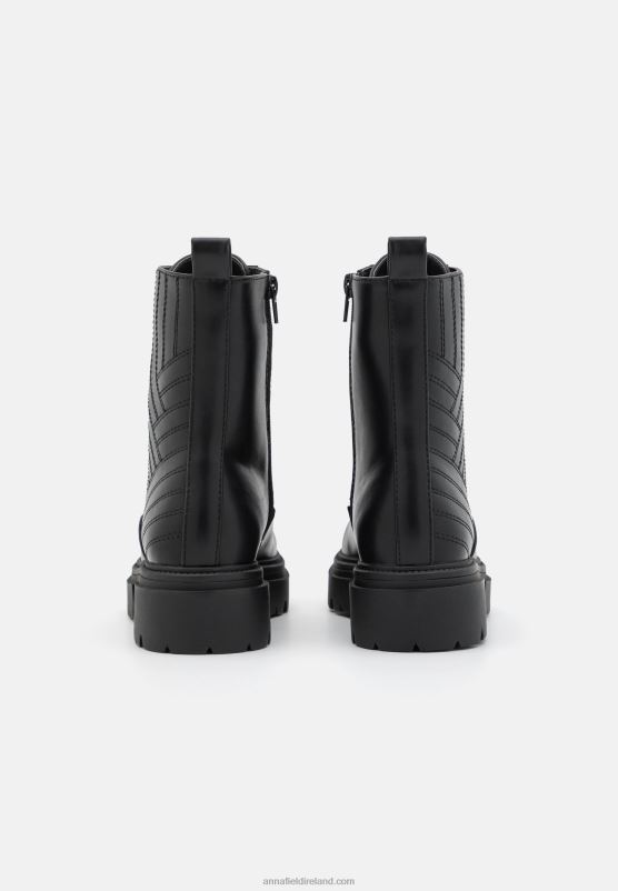Z62T2027 Women Anna Field Lace-Up Ankle Boots Black