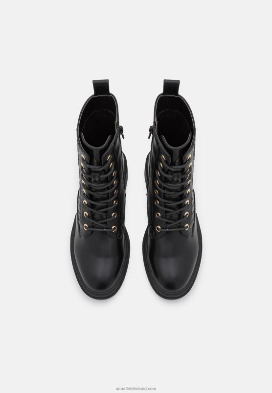 Z62T2027 Women Anna Field Lace-Up Ankle Boots Black