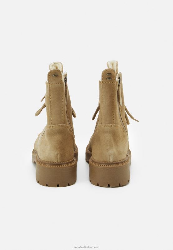Z62T2028 Women Anna Field Lace-Up Ankle Boots Beige