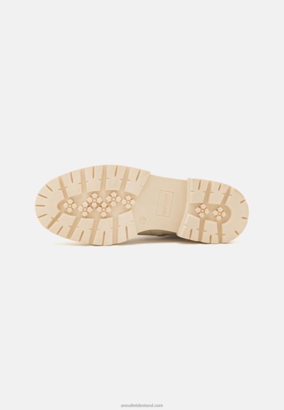 Z62T2033 Women Anna Field Lace-Up Ankle Boots Off-White