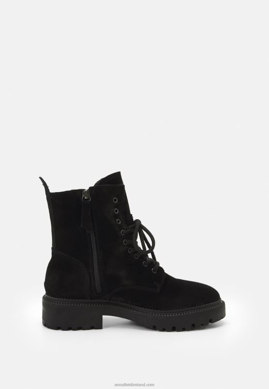 Z62T2038 Women Anna Field Lace-Up Ankle Boots Black