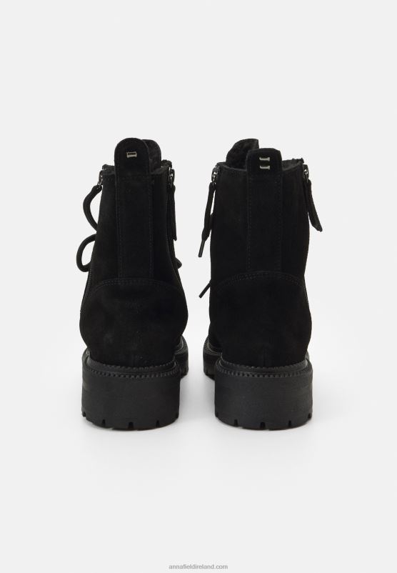Z62T2038 Women Anna Field Lace-Up Ankle Boots Black