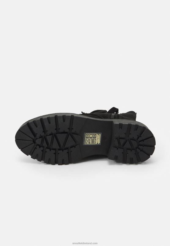 Z62T2038 Women Anna Field Lace-Up Ankle Boots Black