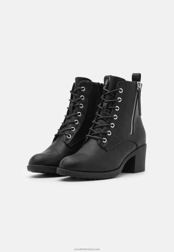 Z62T2040 Women Anna Field Lace-Up Ankle Boots Black