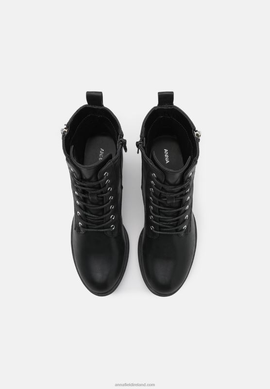 Z62T2040 Women Anna Field Lace-Up Ankle Boots Black