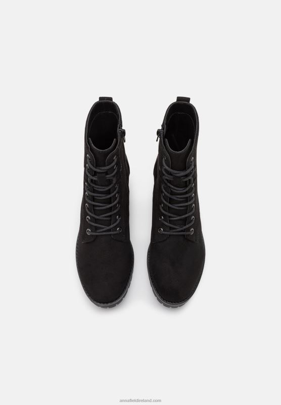 Z62T2045 Women Anna Field Lace-Up Ankle Boots Black