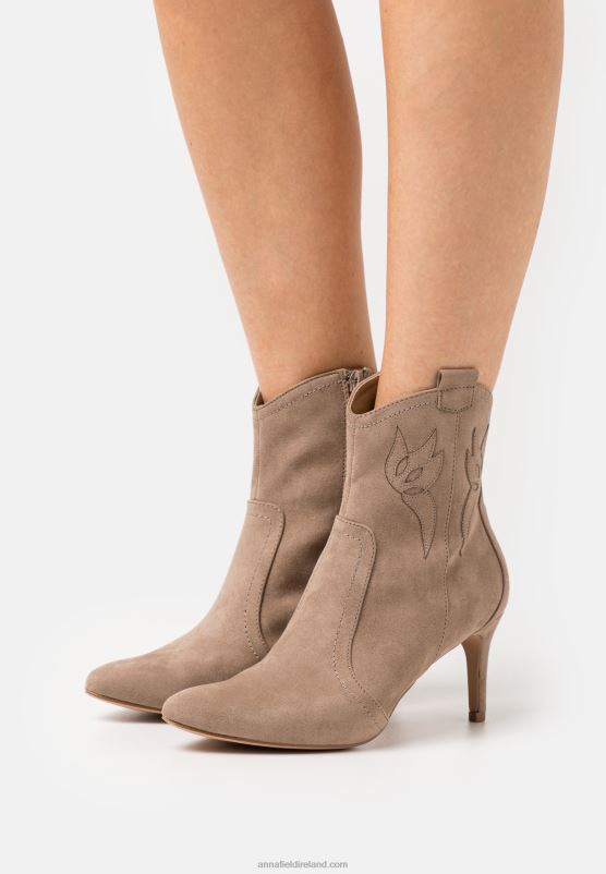 Z62T2048 Women Anna Field High Heeled Ankle Boots Taupe