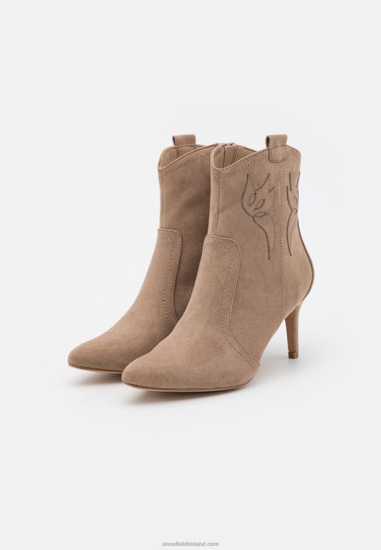Z62T2048 Women Anna Field High Heeled Ankle Boots Taupe