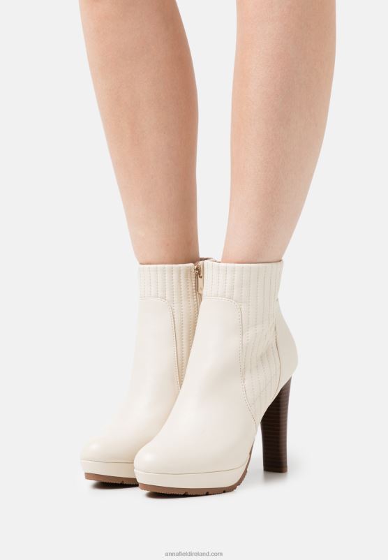 Z62T2058 Women Anna Field Platform Ankle Boots Offwhite