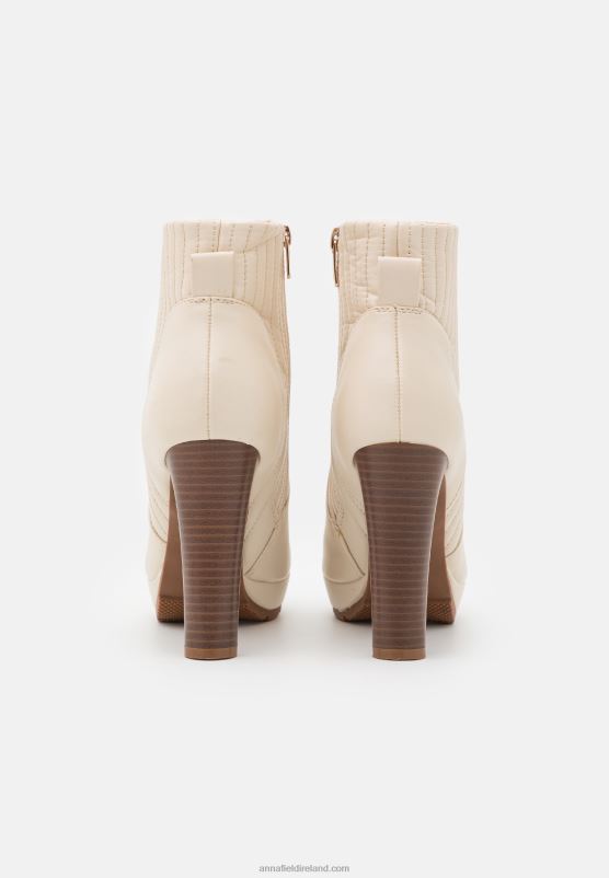 Z62T2058 Women Anna Field Platform Ankle Boots Offwhite