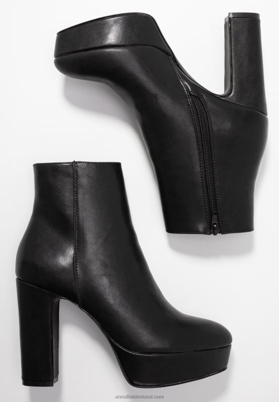 Z62T2059 Women Anna Field High Heeled Ankle Boots Black
