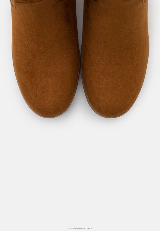 Z62T2064 Women Anna Field Winter Boot Wedge Ankle Boots Cognac