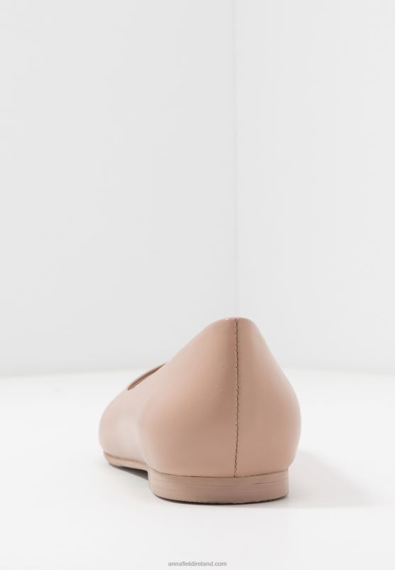 Z62T2069 Women Anna Field Leather Ballet Pumps Beige