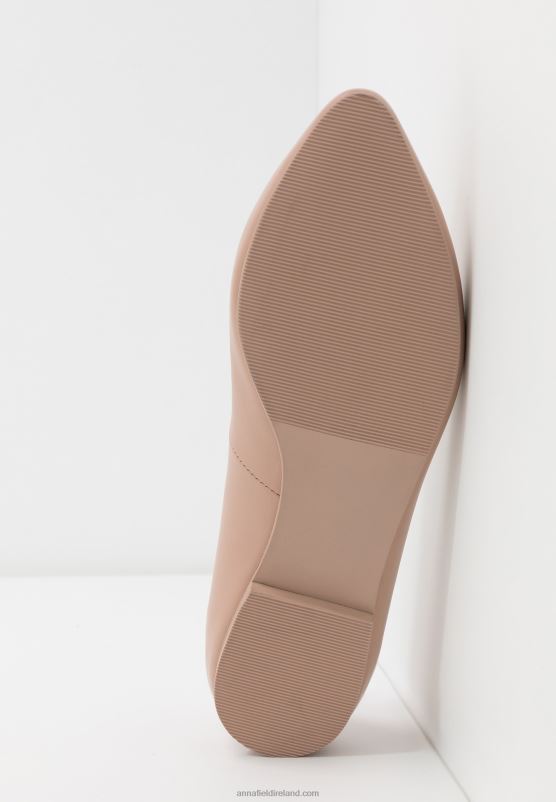 Z62T2069 Women Anna Field Leather Ballet Pumps Beige