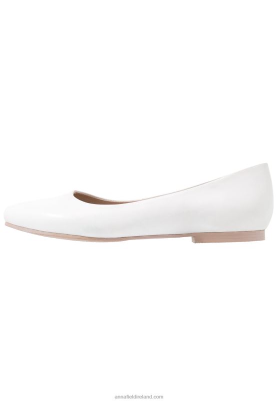 Z62T2072 Women Anna Field Leather Ballet Pumps White